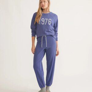 New Marine Layer Vintage Terry 100% Cotton Skipper Blue Jogger Sweatpants NWT
